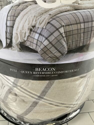 UGG Beacon 3-Piece Full/Queen Quilt Set in Oatmeal Plaid (6922781884599)